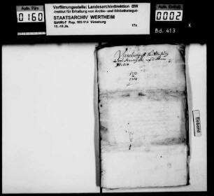 Landrechnung Virneburg, mit Belegen (Nr.1-22)