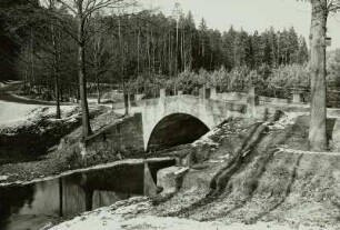 Dresdner Heide, Todbrücke über die Prießnitz : Dresdner Heide, Todbrücke über die Prießnitz und links alte Furt