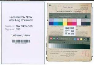 Entnazifizierung Heinz Leitmann , geb. 01.05.1898 (Steuerhelfer)