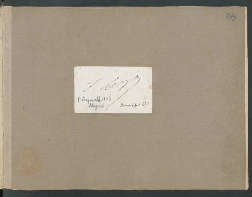 Eigenhändige Unterschrift von Franz Liszt