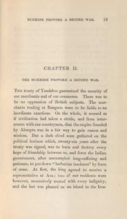 Chapter II. The Burmese provoke a second war