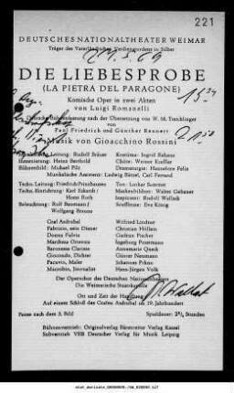 Die Liebesprobe (La pietra del paragone)