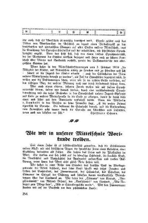 Wie wir in unserer Mittelschule Wortkunde treiben