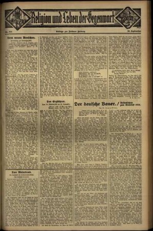 Dritte Ausgabe vom Sonntag, den 30. September 1934.