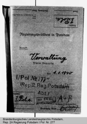 Verwaltung und Verwaltungsbeamte bei der Polizei