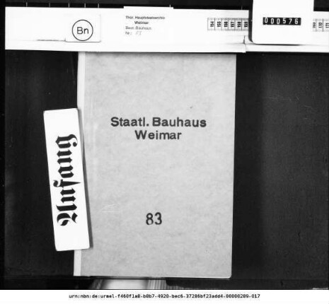 Anträge des Bauhauses an das Staats- und Volksbildungsministerium namentlich zur Raumerweiterung