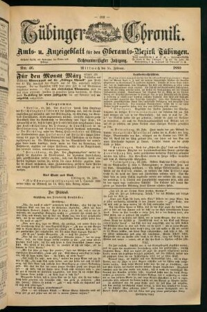 25. Februar (Nro. 46) - 29. Februar (Nro. 50)