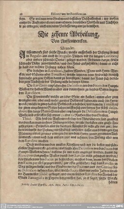 Die zehente Abtheilung. Von Auffenwercken. Silvander.