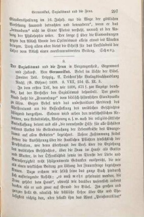 297-298 [Rezension] Richter, Emil, Bebel im Lichte der Bibel