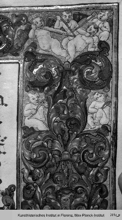 Anfangsseite - Missale, Anfangsseite: Initialen m. David u. Gottvater