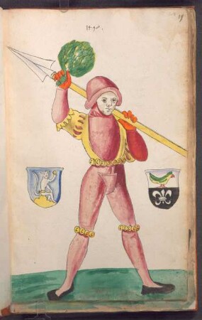 Schembartläufer mit Wappen, 1498