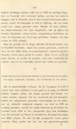 VI. Nederlandsch-Indie, onder het beherr van de Gouverneur-Generaal van Goens, Speelman, Camphuis, van Outshoorn en van Hoorn