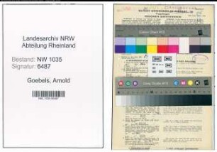 Entnazifizierung Arnold Goebels , geb. 01.11.1900 (Ingenieur)
