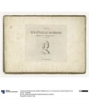 Bildnis Raffaels (aus: 12 Umrisse zum Leben Raphaels von Urbino. Titelblatt)