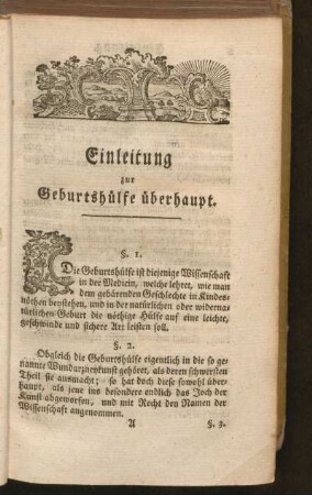Einleitung zur Geburtshülfe überhaupt
