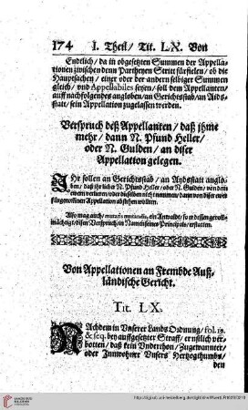 Theil I Tit. LX Von Appellationen an Fremde Außländische Gericht