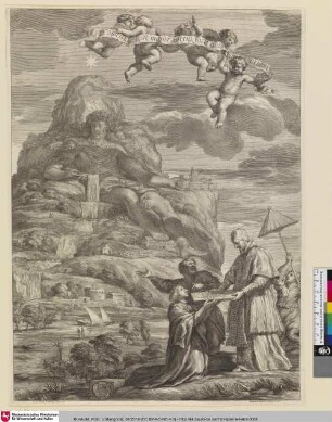 [Der Berg Athos vom Architekten des Papstes Alexander VIII. in Form eines Riesen geschnitten]