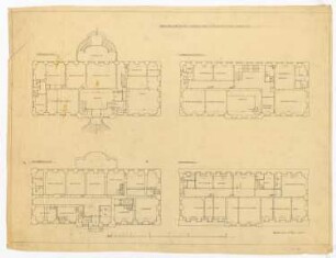 Schloss Erxleben Umbau I: 4 Grundrisse 1:100
