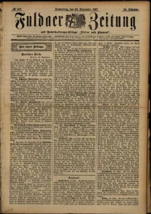 Erste Ausgabe vom Donnerstag, den 23. September 1897.