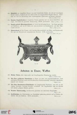 Arbeiten in Eisen; Waffen (Nr. 166-191)