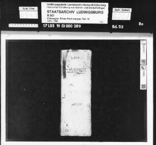Kastenbuch oder Rechnung über Einnahmen und Ausgaben des Kastners zu Ellwangen
