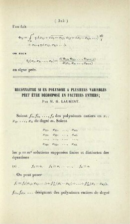 Reconnaitre si un polynome a plusieurs variables peut ètre décomposé en facteurs entiers.