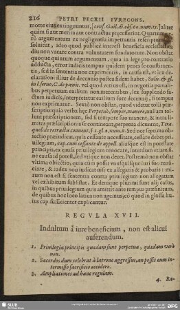 Regula XVII. Indultum à jure beneficium, non est alicui auferendum