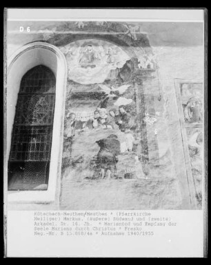 Marientod und Empfang der Seele Mariens durch Christus