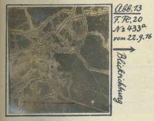 Foto der kurzen Abzweigung von der Förderbahn westlich zur Batterie 814 (Luftbild)