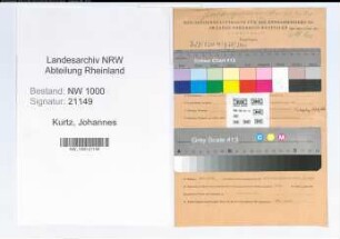 Entnazifizierung Johannes Kurtz, geb. 14.05.1921 (Postangest.)