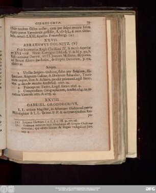XXVII. Abrahamus Golnitz