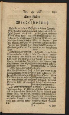 Drey Lieder zur Wiederholung