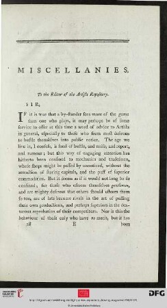 Miscellanies
