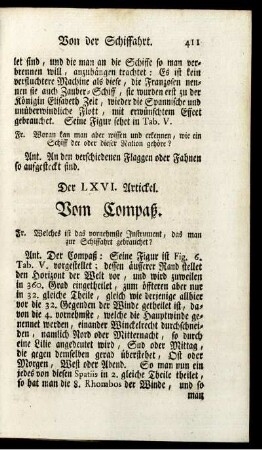 Der LXVI. Artickel. Vom Compaß.