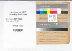 Entnazifizierung Hans Braun , geb. 10.06.1890 (Studienrat)