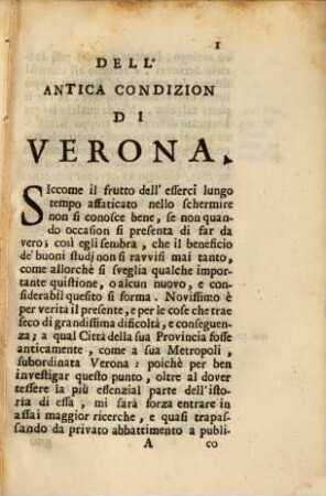 Dell'antica condizion di Verona ricerca istorica ...
