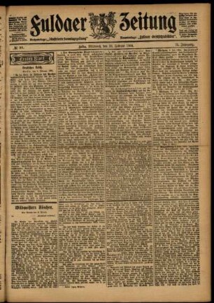 Erste Ausgabe vom Mittwoch, den 10. Februar 1904.