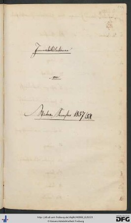 [fol. 191] Wintersemester 1857/58