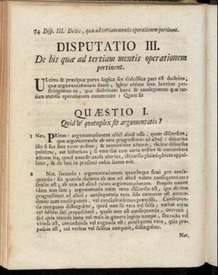 Disputatio III. De his quæ ad tertiam mentis operationem pertinent.