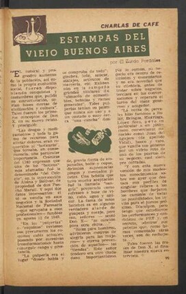 Estampas del viejo Buenos Aires : Charlas de café