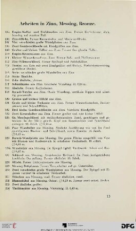 Arbeiten in Zinn, Messing, Bronze (Nr. 205-322)