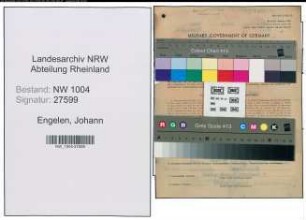 Entnazifizierung Johann Engelen , geb. 18.10.1879 (Kippmeister)