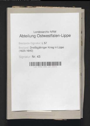 Kriegsdrangsale und Klagen der Stadt Blomberg