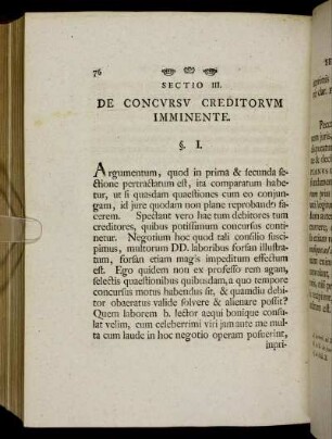Sectio III. De Concursu Creditorum Imminente.