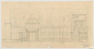 Thiersch, Friedrich von; Münsing / Starnberger See (Bayern); Schloss Seeburg, Umbau - Dekoration im Speisezimmer (Ansicht)