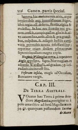 Cap. III De Terra Australi.
