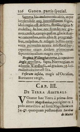 Cap. III De Terra Australi.