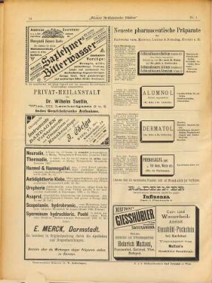 Wiener medicinische Blätter : Zeitschrift für d. gesamte Heilkunde. 17. 1894