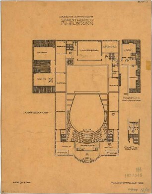 Fischer, Theodor; Heilbronn; Stadt-Theater - Grundriss 2. OG