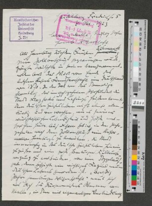 Brief an Werner von Melle